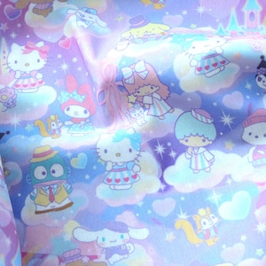 My Melody and Friends Fabric 100% Cotton Fabric Anime Cartoon Fabric By The Half Yard