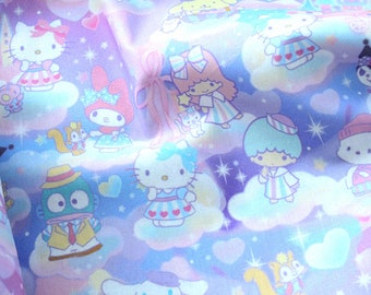 My Melody and Friends Fabric 100% Cotton Fabric Anime Cartoon Fabric By The Half Yard