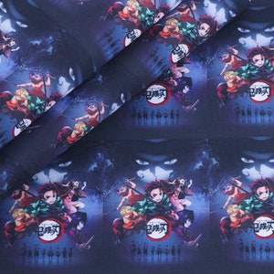 Japanese Anime Fabric Polyester Cotton Fabric Anime Cartoon Fabric By The Half Yard