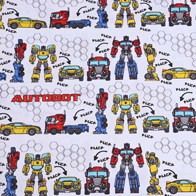Transformers Fabric 100% Cotton Fabric Cartoon Fabric by the Half Yard ...