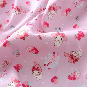 My Melody and Friends Fabric 100% Cotton Fabric Anime Cartoon Fabric By The Half Yard