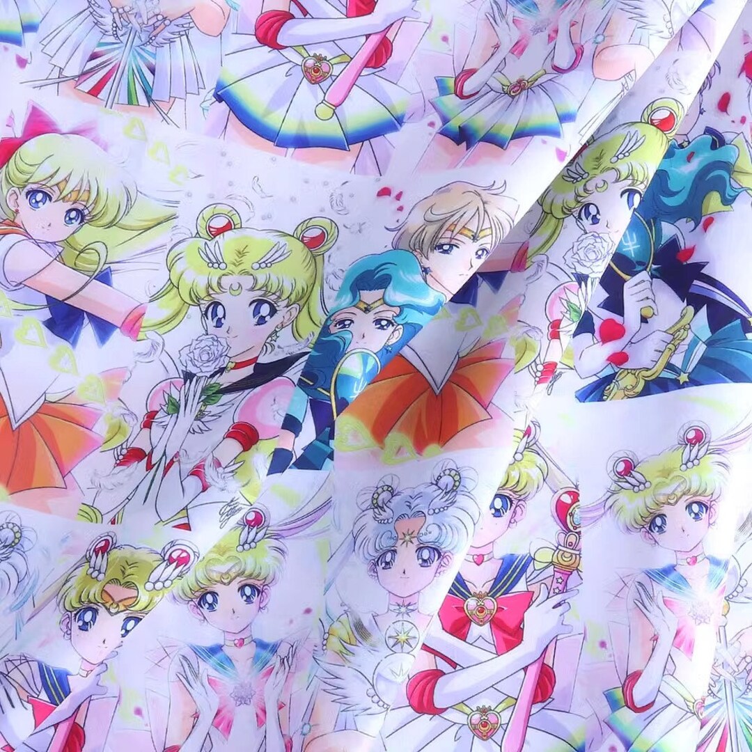 Sailor Moon Fabric Polyester Cotton Fabric Anime Cartoon Etsy