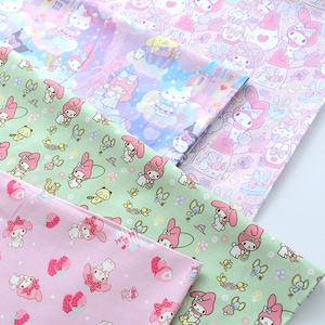My Melody and Friends Fabric 100% Cotton Fabric Anime Cartoon Fabric By The Half Yard
