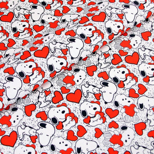 Snoopy Love Fabric WOODSTOCK Charlie Brown 100% Cotton Fabric Anime Cartoon Fabric By The Half Yard