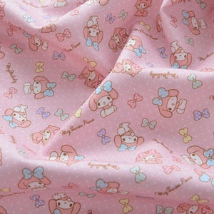 My Melody and Friends Fabric 100% Cotton Fabric Anime Cartoon Fabric By The Half Yard