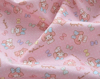 My Melody and Friends Fabric 100% Cotton Fabric Anime Cartoon Fabric By The Half Yard