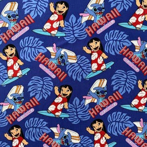 Disney Lilo & Stitch Fabric 100% Cotton Fabric Cartoon Fabric By The Half Yard