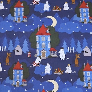Moomin-stof, puur katoen, cartoonkatoenen stof per halve meter