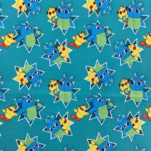 Cartoon Bunny and Chick Fabric 100% Cotton Fabric Cartoon Fabric By The Half Yard