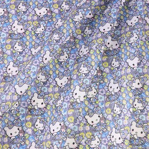 Hello Kitty Fabric Polyester Cotton Fabric Anime Cartoon Fabric By The Half Yard