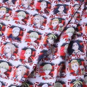 Japanese Anime Fabric Polyester Cotton Fabric Anime Cartoon Fabric By The Half Yard