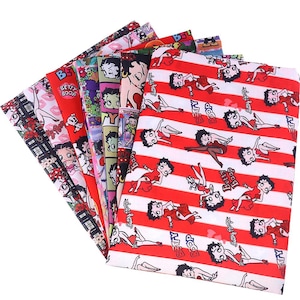 Tkanina Betty Boop Klasyczna kreskówka Betty Boop Tkanina Poliester Bawełna Tkanina Na Pół Jardu