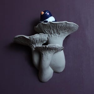 Mushroom Floating Shelf - The Pleurotus Eryngii, Fungi wall shelf, Goblincore Fairycore Boho Chic, Cottagecore Nature Rustic home wall decor