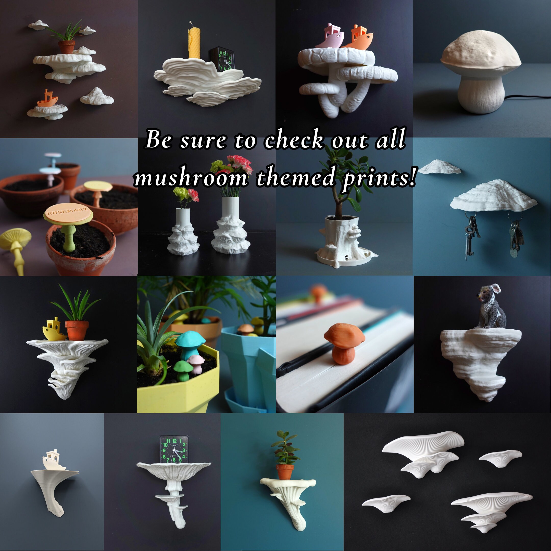 Mushroom Floating Shelf the Oyster Fungus, Fungi Wall Shelf, Goblincore ...