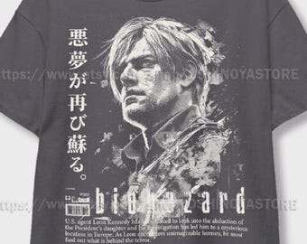 Vintage 90s Bootleg Style Biohazard Resident Evil T-Shirt, Leon Kennedy T-shirt, Retro Resident Evil Gifts For Man And Women Unisex Tee
