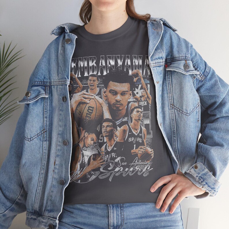 Victor Wembanyama Basketball Shirt, San Antonio Basketball Tee, Wemby Basketball Gift Unisex T-shirt image 7