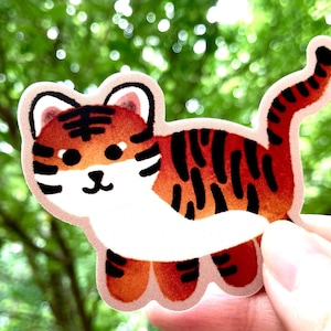Cute Tiger Sticker | Jungle Sticker Sticker | Animal Stickers | Vinyl Stickers | Laptop Stickers | Waterproof Stickers | Tiger Sticker