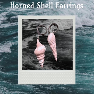 Horned Shell Polymer Clay Huggie Earrings
