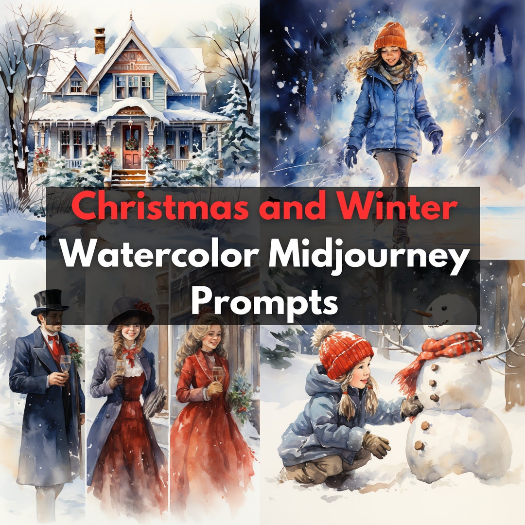 Midjourney Prompts, Watercolor Art, Christmas, for Kids, Teachers ...