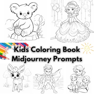 Invites à mi-parcours, livre pour enfants, pages à colorier, 20 invites, images pour les enfants, pour les enseignants, pour les enfants, pour les étudiants, téléchargement numérique