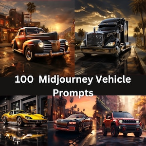 100 Midjourney Prompts for Vehicle Photography: AI Art (Digital Download)