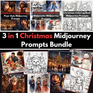 Suggerimenti di metà viaggio, Pagine da colorare, Arte ad acquerello, Pacchetto, Natale, Per bambini, Insegnanti, Autori, Illustrator, Arte AI, Download digitale