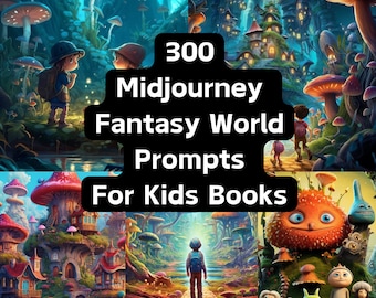 Midjourney Prompts, Childrens Book, Digital Download, Fantasy World, for Kids, Whimsical, Fantasy, Magical, Cartoons, Teachers, Parents