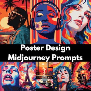 50 AI Poster Design Prompts: Midjourney Art Guide (Digital Download)