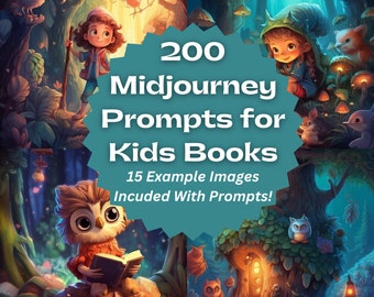 Midjourney Prompts, Childrens Book, Images for Kids, Whimsical, Fantasy, Magical World, Copy and Paste, Cartoons, For Parents, Teachers
