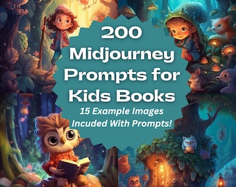 Midjourney Prompts, Childrens Book, Images for Kids, Whimsical, Fantasy, Magical World, Copy and Paste, Cartoons, For Parents, Teachers