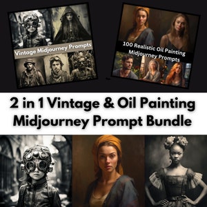 Midjourney Prompts: Vintage Oil Painting AI Art (Digital Download)