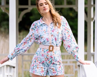 Short à fleurs pour femmes Boho Shorts short en coton 100% biologique durable fait à la main Tulip shorts Vêtements courts pour femmes Shorts à fleurs pour femmes