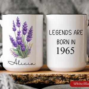 60th Birthday Mug for Women, Custom 1965 Coffee Cup, Personalized 60th Birthday Gift, Turning 60 Mug, Born in 1965, Custom Gift For 60 Year