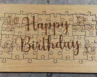 Carte d'anniversaire puzzle avec bordure