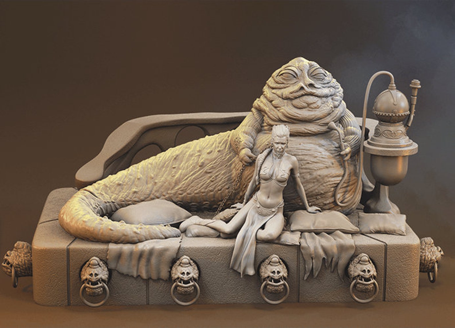 Buy Jabba and Princess Leia 3D Model Print File Jabba the Hutt & Online in India Etsy
