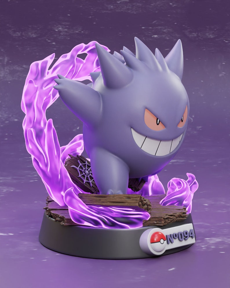 Pokemon Gengar 3D Model Print File, Gengar Figure Stl, Gengar Statue