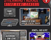 Retro Game Console Stream Package - 3D Scenes, Alerts, Transitions, Backgrounds, Frames, Overlays - Twitch / YouTube