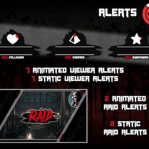 Animated Stream Alerts - Horror / Slasher / Thriller / Spooky - Follower, Raid, Subscriber, Donation - Twitch, YouTube