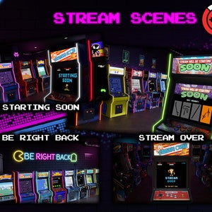 Retro Arcade 3D Animated Stream Scenes - Starting Soon, Be Right Back, Stream Over - YouTube / Twitch