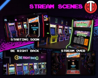 Retro Arcade 3D Animated Stream Scenes - Starting Soon, Be Right Back, Stream Over - YouTube / Twitch