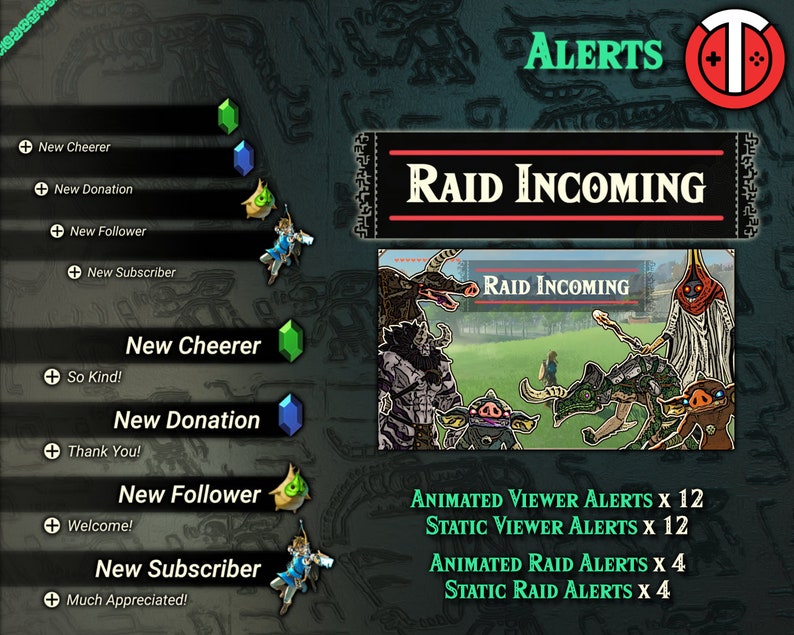 Fantasy RPG Stream Package - Totk / Botw - Overlays, Alerts ...