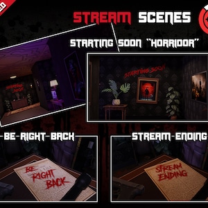 3D Animated Horror Stream Scenes - Slasher / Thriller / Spooky - Starting Soon, Be Right Back, Stream Ending - Twitch, YouTube