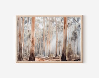 Forest Wall Art Print, Australian Eucalyptus Trees, Bush, Outback, Digital Download, Printable Wall Art, Australia, Green Forest Printable