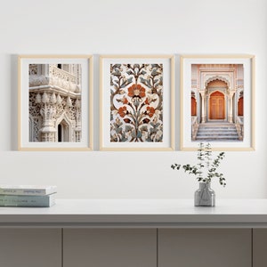 Vintage India Gallery Wall Set of 3 , Indian Wall Art, Indian Palace Art, Printable Indian Art , Indian Photography, Indian Architecture