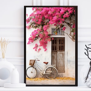 Indian Bougainvillea Art , Indian Vintage Door Art, Indian Floral Art, Bougainvillea, Boho Wall Art, Indian Wall Art, Indian Travel Poster