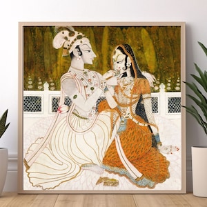 Radha Krishna Pichwai, Art Radha Krishna, Décoration murale indienne, Dieu indien, Peinture Pichwai, Art populaire indien, Art numérique indien, Art indien