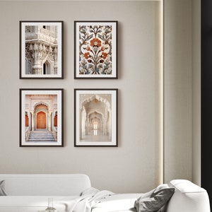 Vintage India Gallery Wall Art Set of 4, Indian Wall Art Set, Indian Palace Art, Indian Doors Art, Indian Photography, Indian Architecture