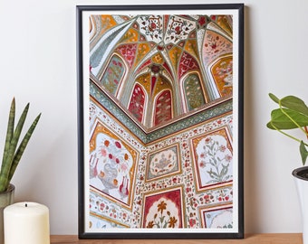 Indian Folk Art, Indian Palace Door, Indian Art,  Indian Vintage Door, Indian Wall Art, Indian Palace, Mughal Art, Indian Travel Poster