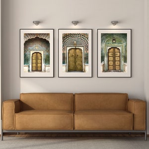 Indian Door Set of 3, Indian Door Wall Art, Indian Palace Door Wall Art, Jaipur Palace Door Art, Indian Digital Prints, Indian Palace Art