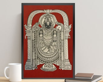 Indian Kalamkari Painting, Sreenathji Indian Art, Shrinathji Painting, Indian Religious Art, Indian God Digital Art, Shinath ji Digital Art